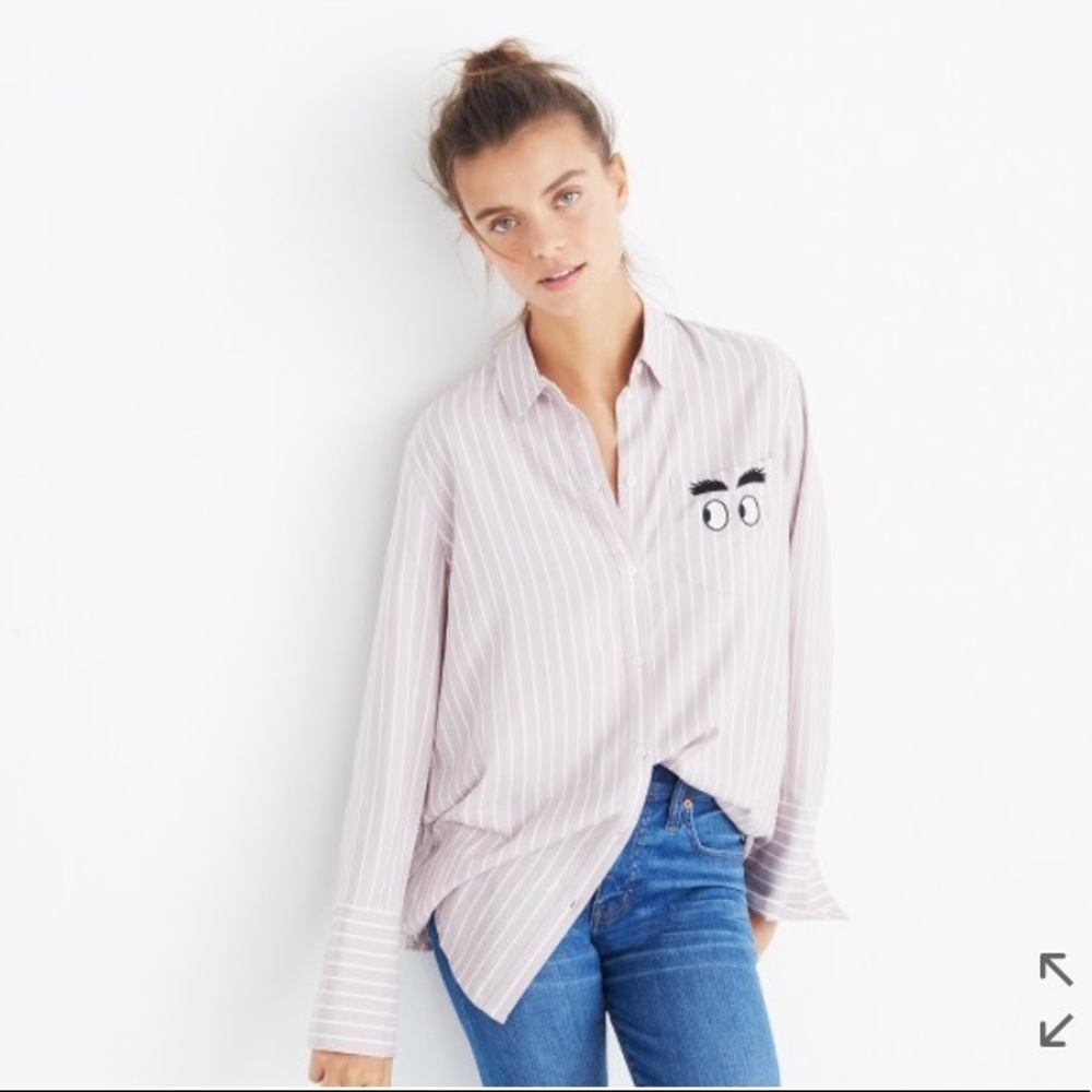 NWT Madewell Lilac Striped Shirt